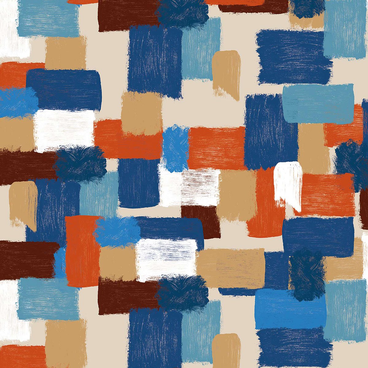 Papier peint, blue brush bleu, HEXOA