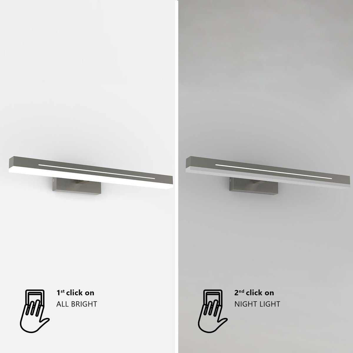 Applique murale salle de bain LED intégrée - fonctionnalité Moodmaker™ en aluminium, OTIS chromé, NORDLUX
