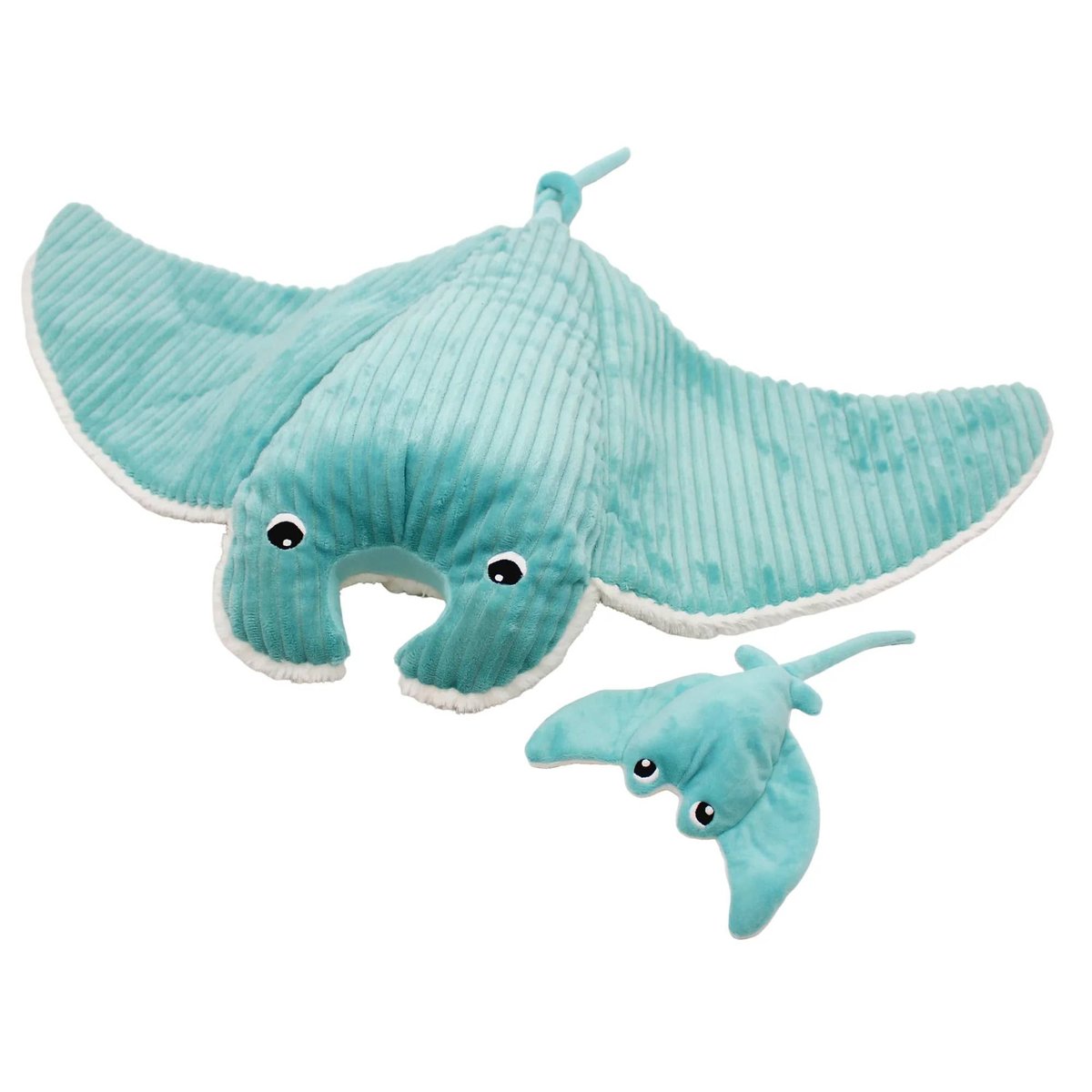 Peluche géante raie manta et son bébé aqua, LES DEGLINGOS