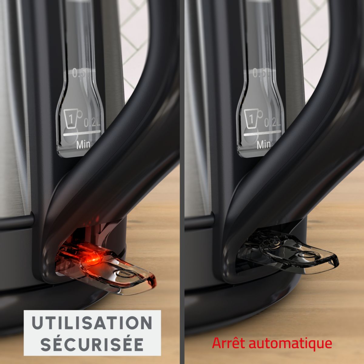 Bouilloire Subito Mini BY5S2DE0 acier, MOULINEX