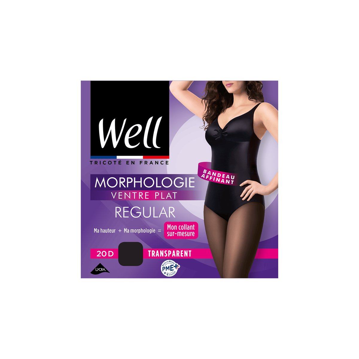 Collants transparents 20D MORPHOLOGIE noir, WELL