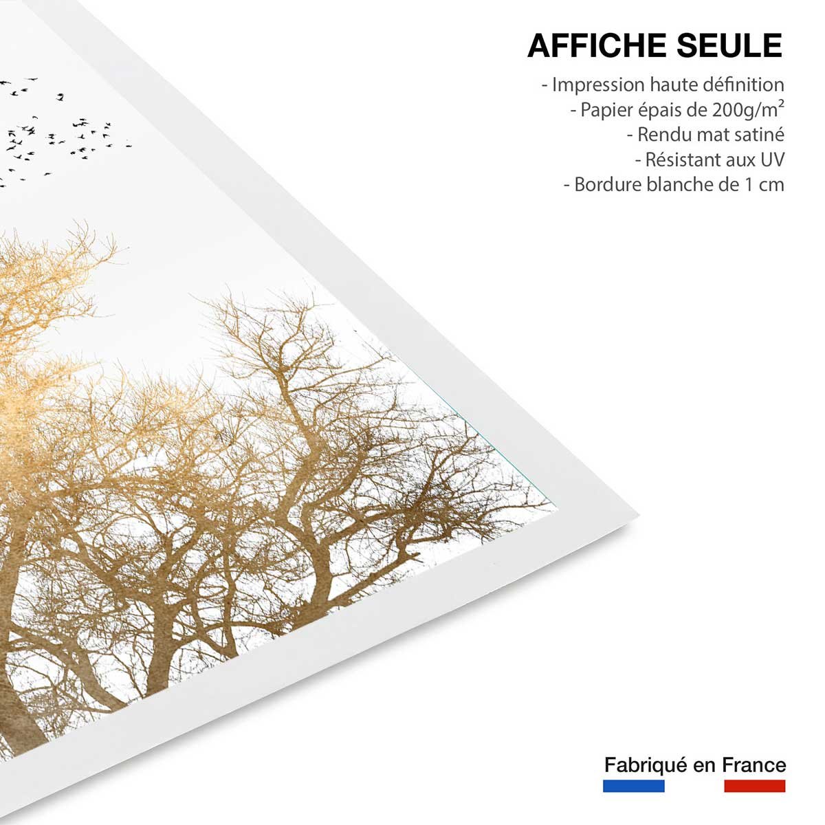 Affiche dessin ""Ciel d'or"" affiche seule, HEXOA