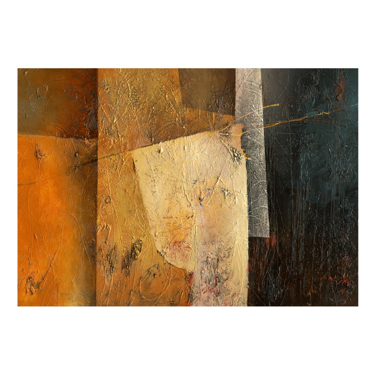 Papier peint intissé panoramique Abstractions Modern Artistry jaune / doré, EDEN