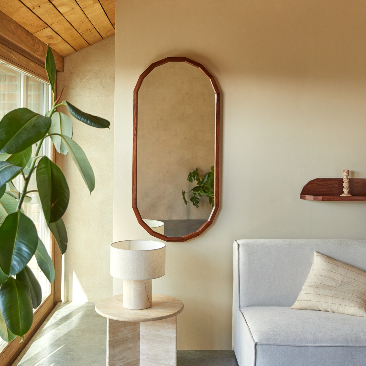 Miroir en Palissandre massif, JADE marron, TIKAMOON