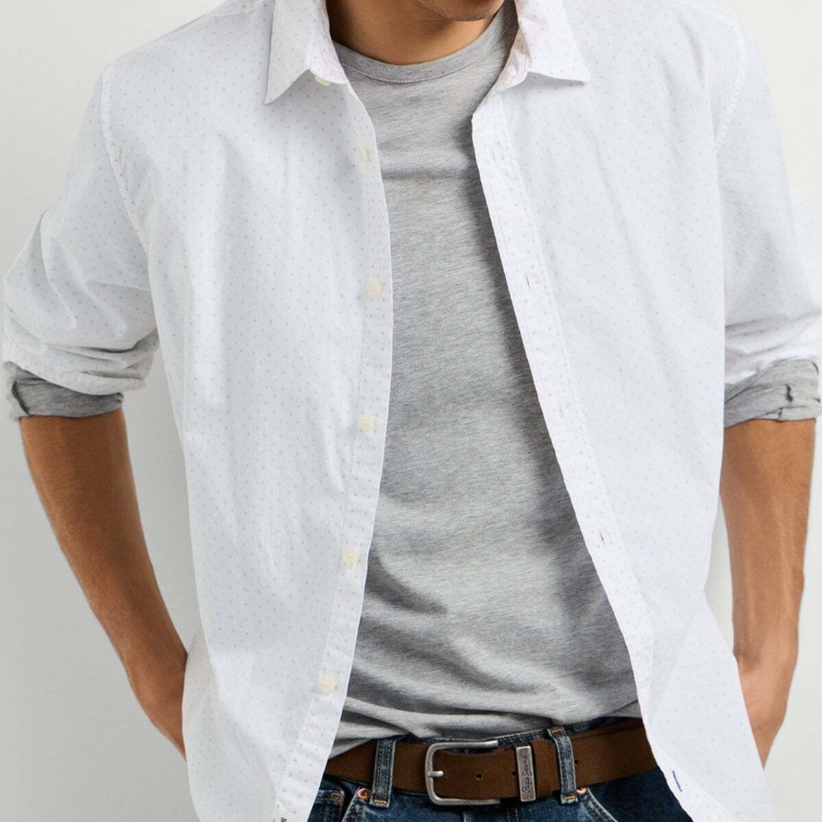 Chemise Coupe Regular En Popeline Imprimée blanc, PEPE JEANS
