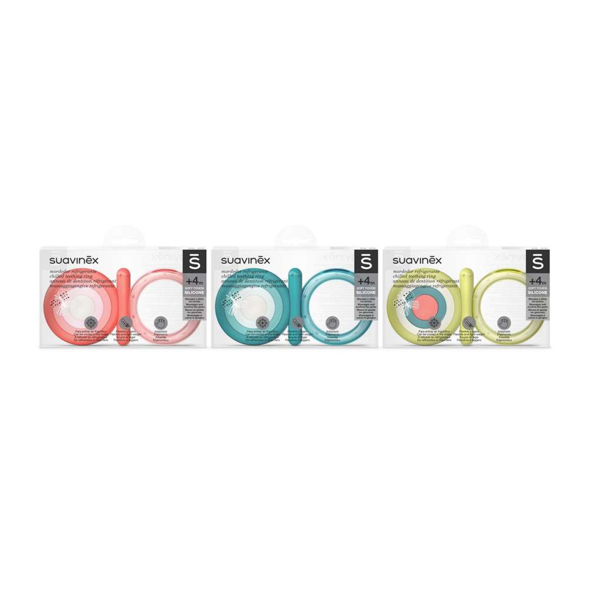 Jouet bébé anneau de dentition réfrigérant étape 2 +4m multicolore, SUAVINEX
