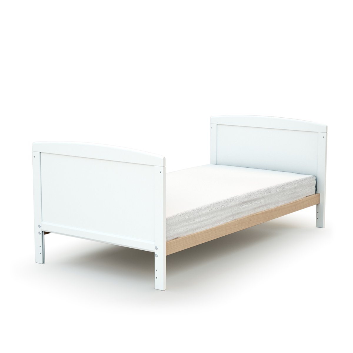 Lit bébé évolutif en bois avec matelas en bois LUNA hêtre verni, AT4