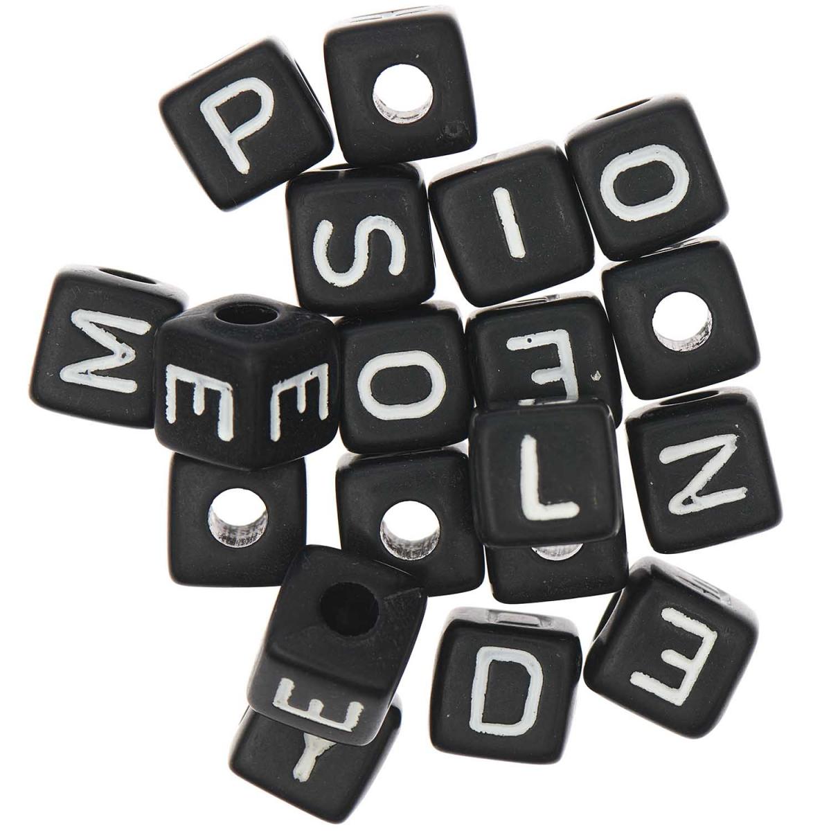 Itoshii pack 20 perles ponii noires fresh crazy lucky happy couleur unique, RICO DESIGN
