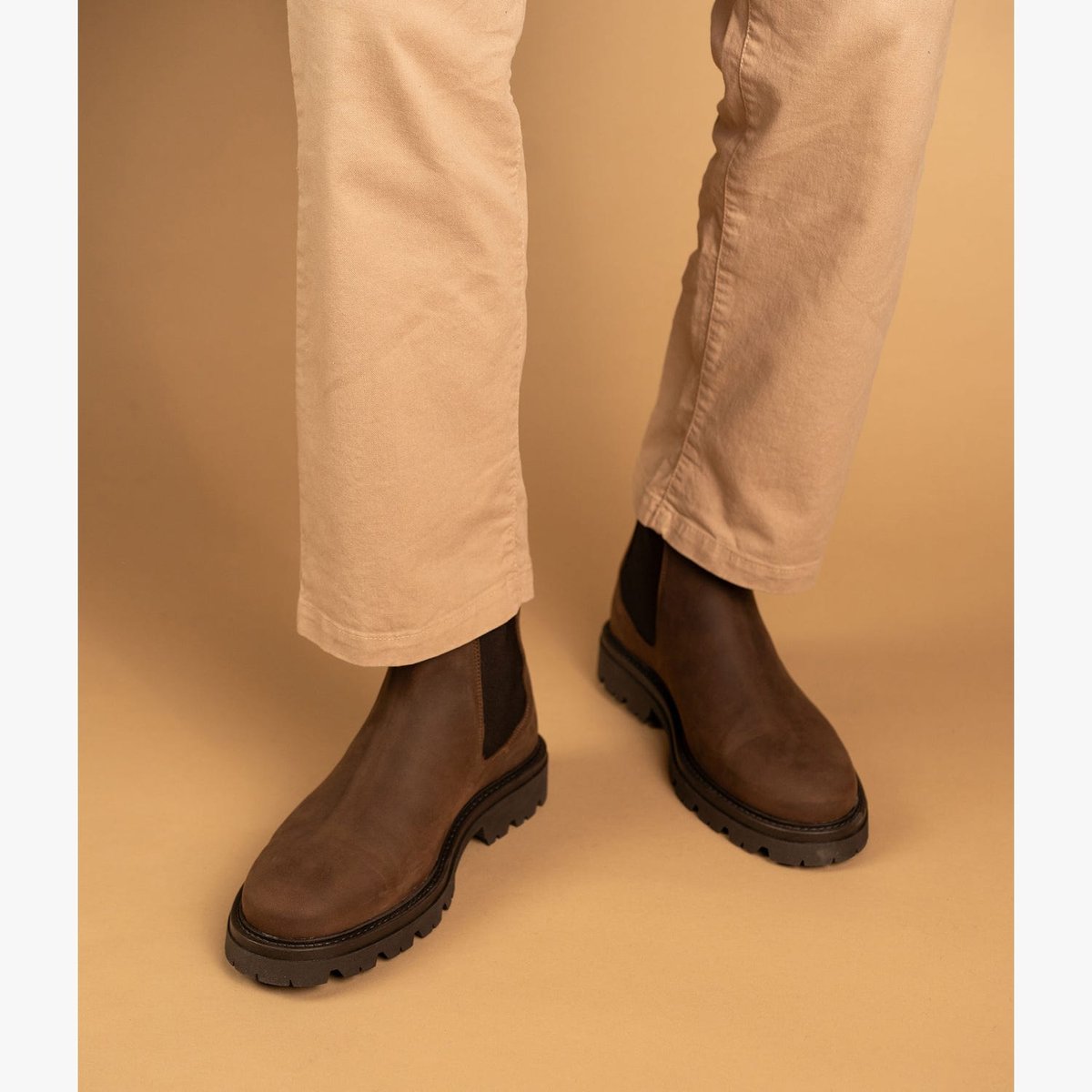 Boots À Talon en cuir OTTIS gris taupe, BOCAGE