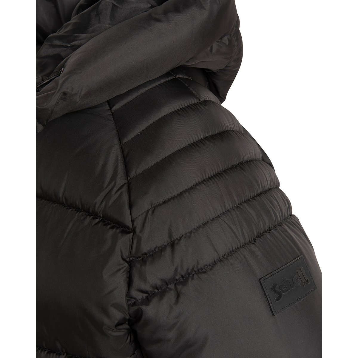 Blouson à capuche bi-matière noir, SCHOTT