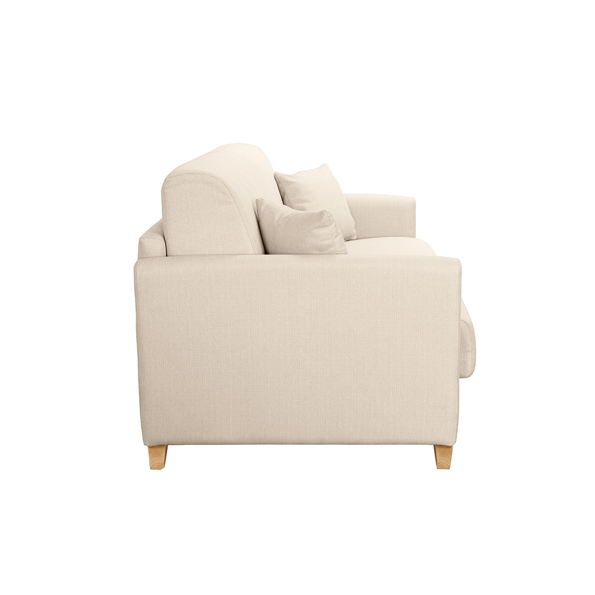 Canapé scandinave convertible 3 places avec matelas 12 cm SKANDY beige, MILIBOO