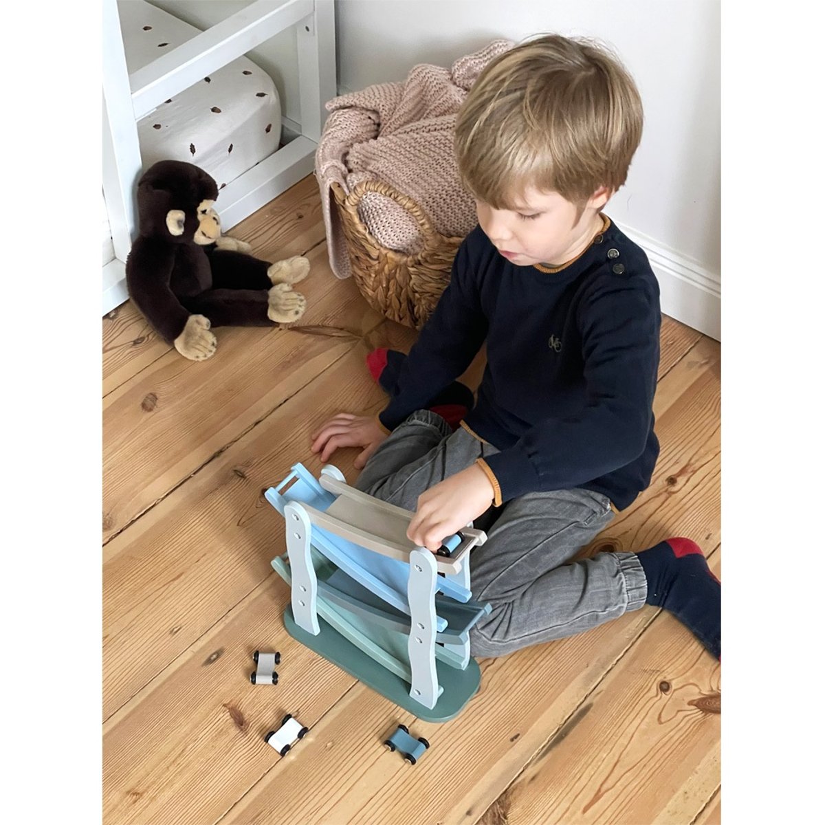 Circuit de course bleu beige, SMALL FOOT COMPANY