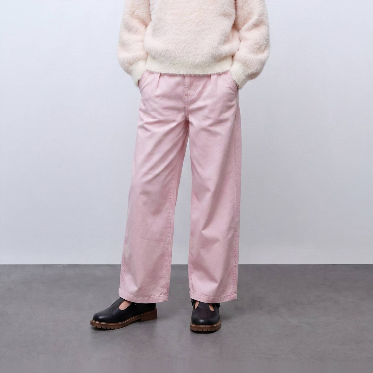 Pull en maille duveteuse motifs coeurs amaretti, MONOPRIX
