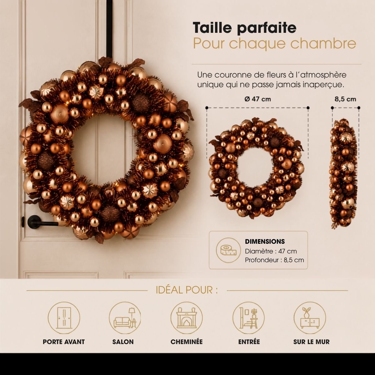 Couronne brun, MICA DECORATIONS