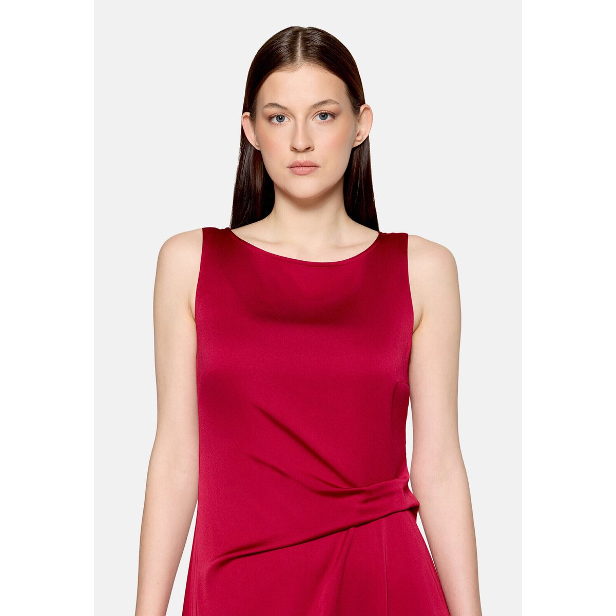 Robe de cocktail à fronce dark raspberry, VERA MONT