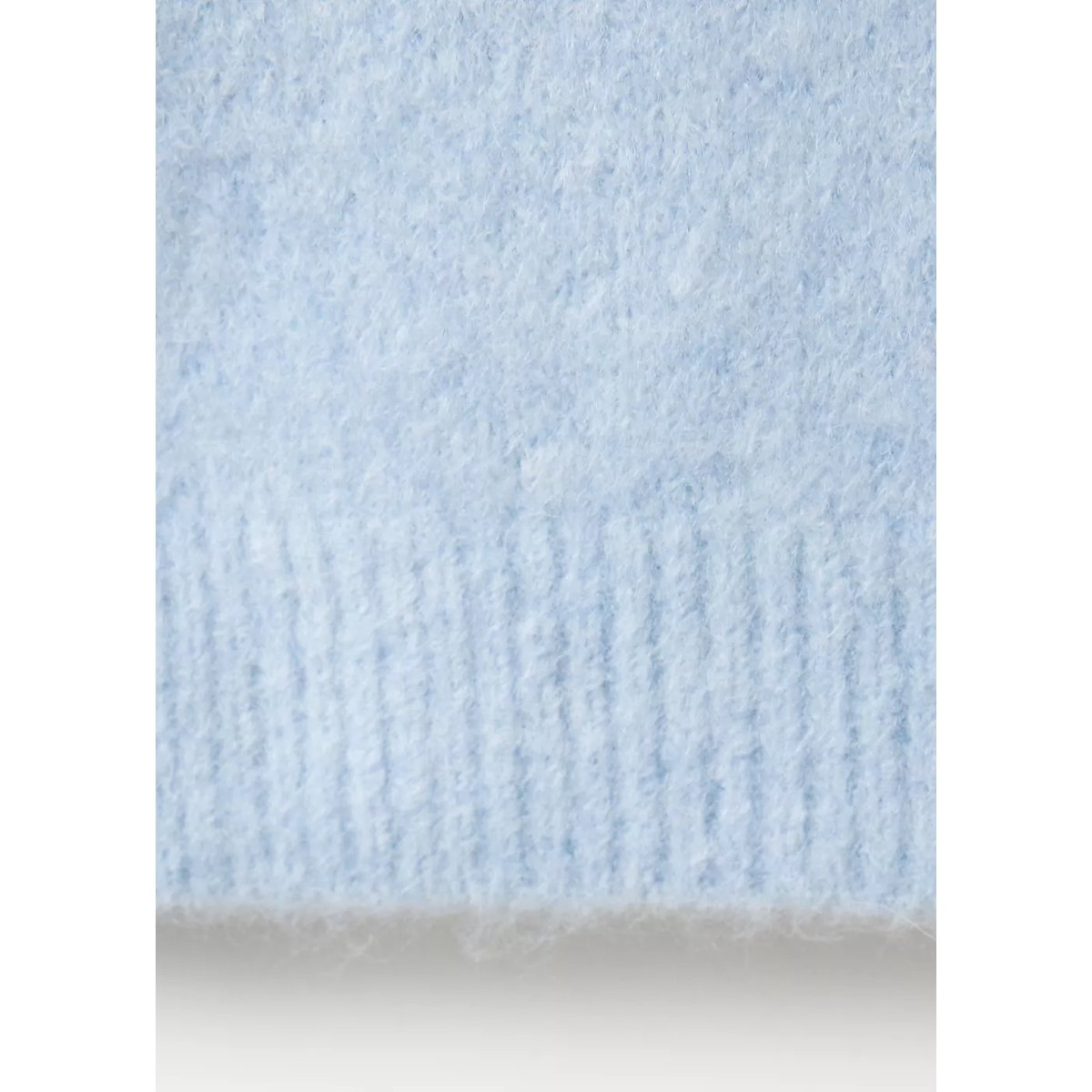 Pull en maille à col rond bleu ciel, MANGO