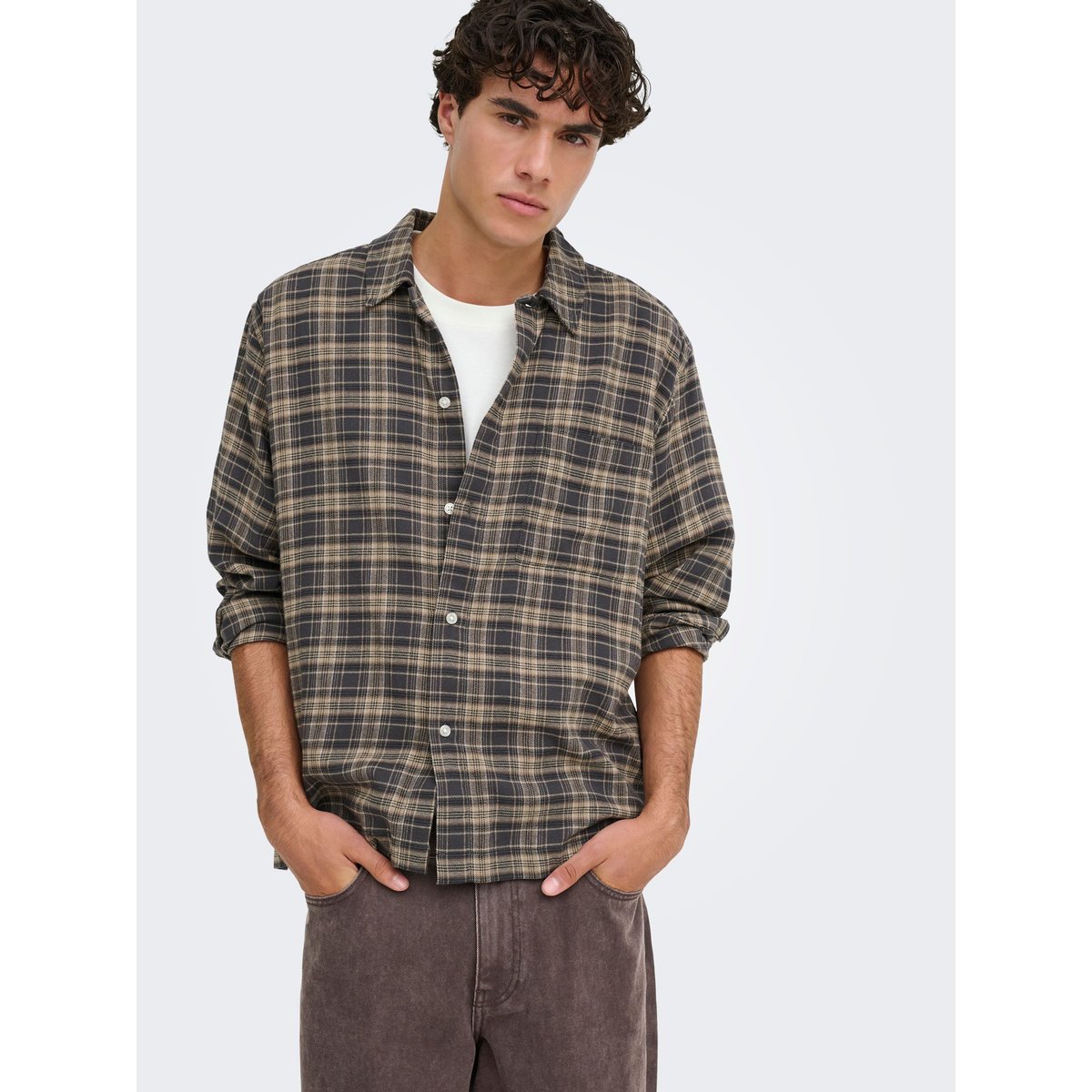 Chemise grey pinstripe, ONLY & SONS