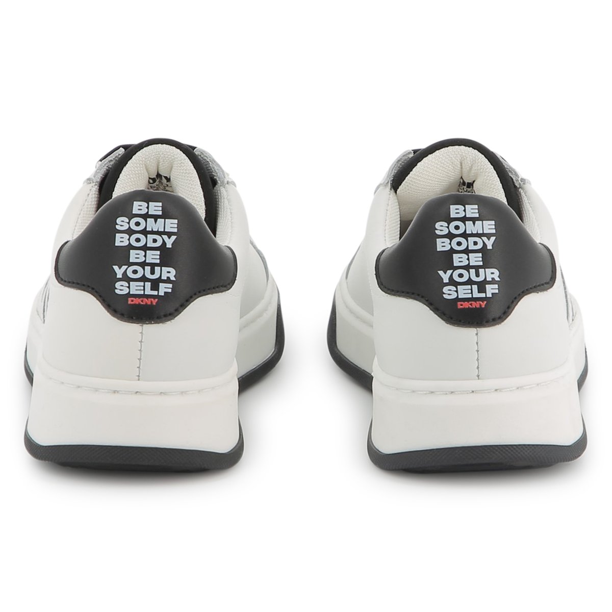 Sneakers con lacci in pelle blanc, DKNY