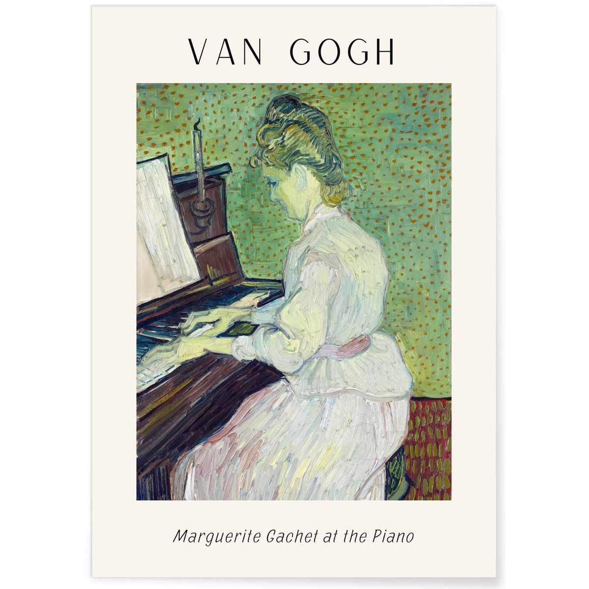 Affiche Van Gogh - Marguerite Gachet at the Piano blanc, L'AFFICHERIE
