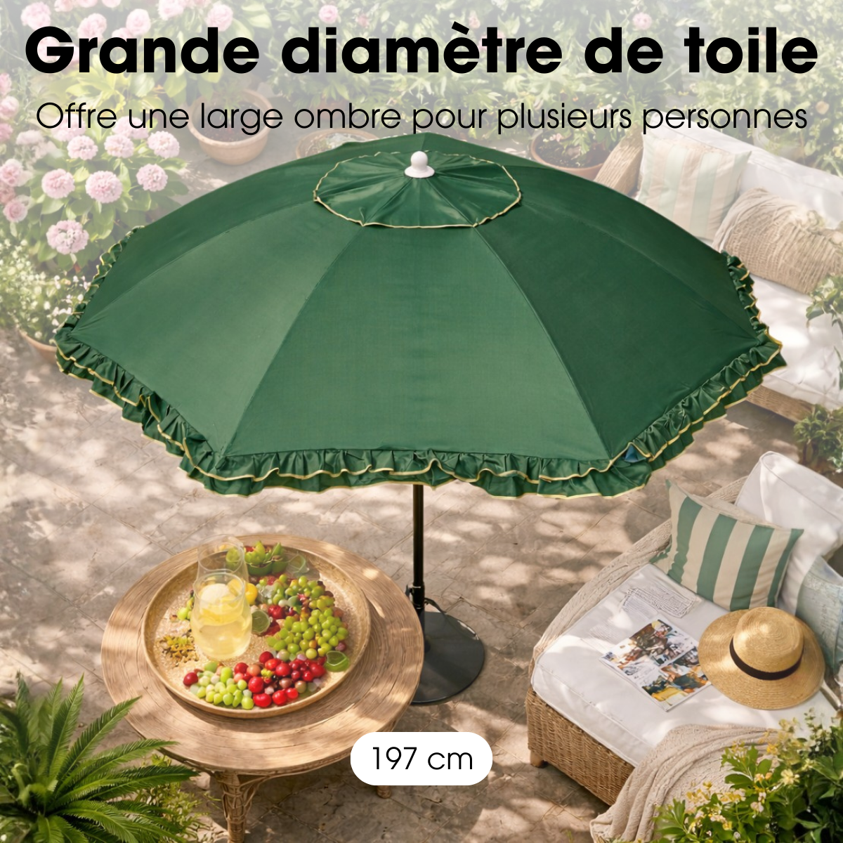 Parasol vert, MICA DECORATIONS