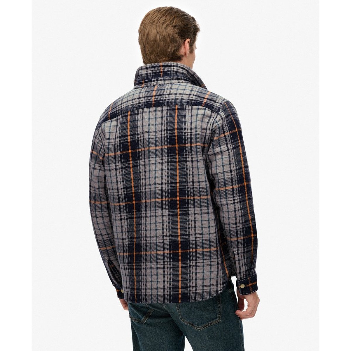 Chemise à Carreaux Épaisse - The Merchant Store bleu marine dégradé homestead, SUPERDRY