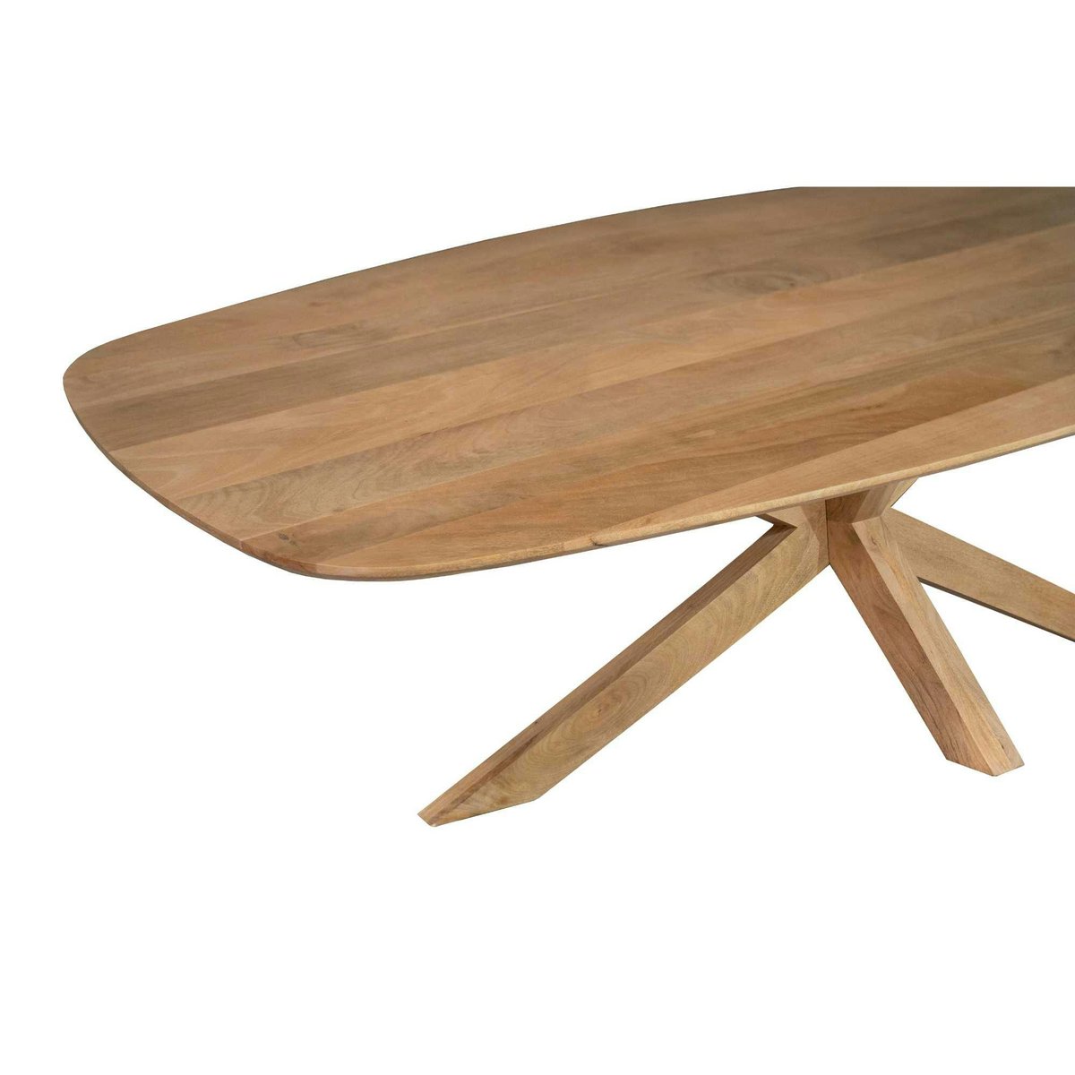 Table à manger ovale organique à pied central 210 cm NERO bois naturel, PIER IMPORT