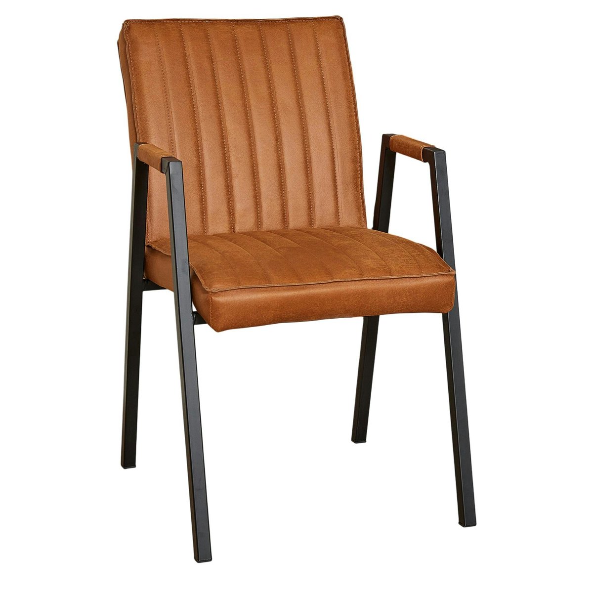 Fauteuil de table rembourré (lot de 2) CORTINA camel, PIER IMPORT