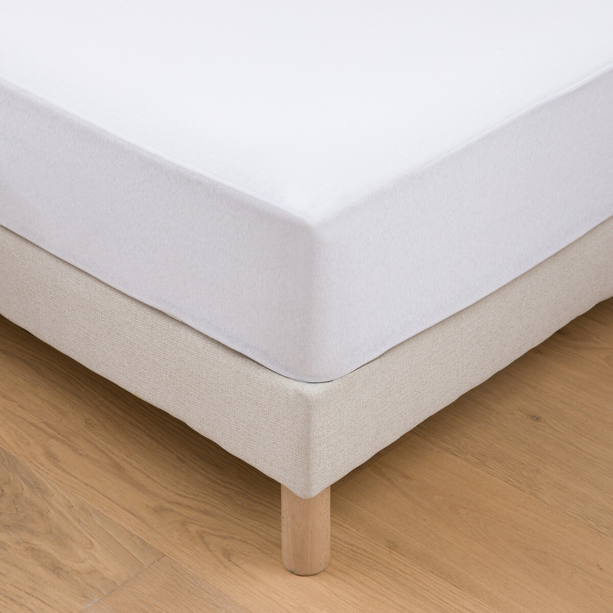 Protège-matelas, en molleton absorbant, en coton imperméable, hauteur maxi 22 cm blanc, LA REDOUTE INTERIEURS