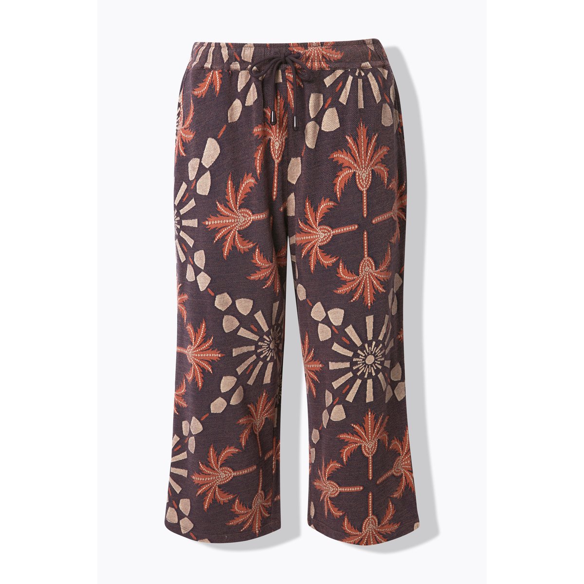 Culotte, palmiers, jambes larges marron cuivre, ULLA POPKEN