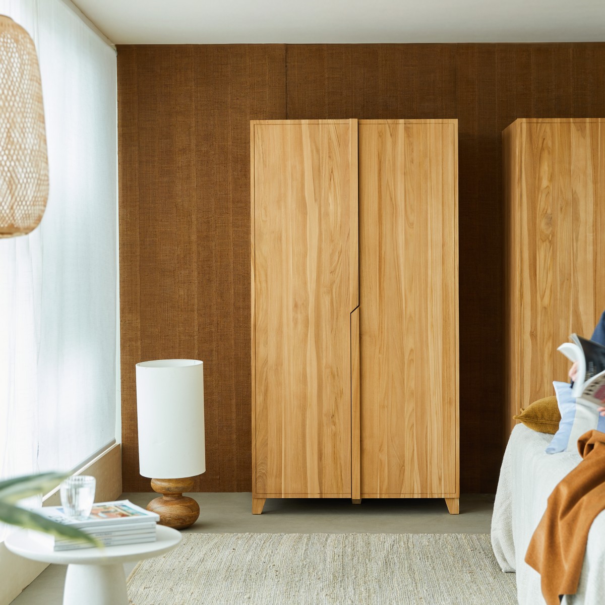 Armoire en Teck massif, GRETA naturel, TIKAMOON