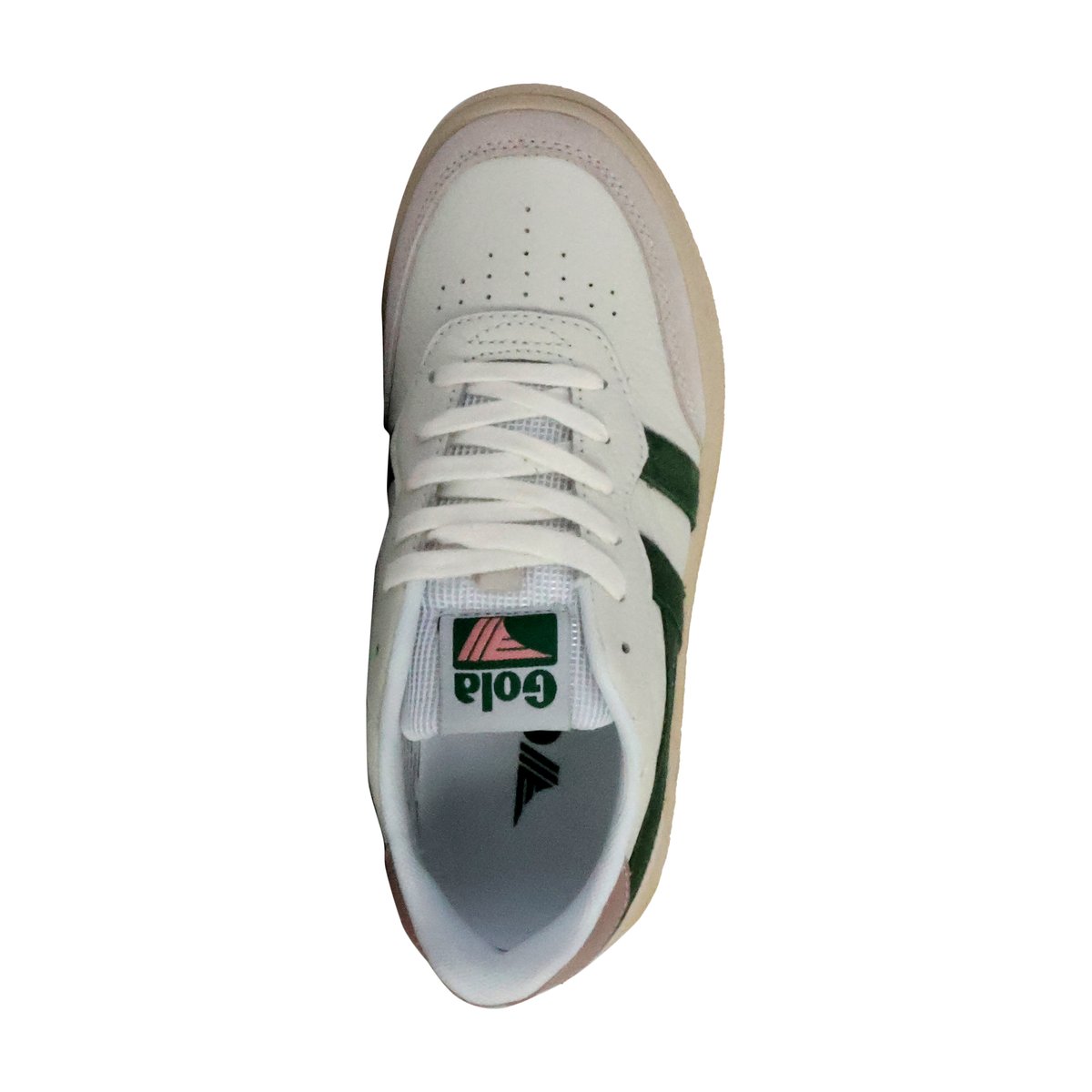Basket Cuir Topspin blanc/vert foncé, GOLA