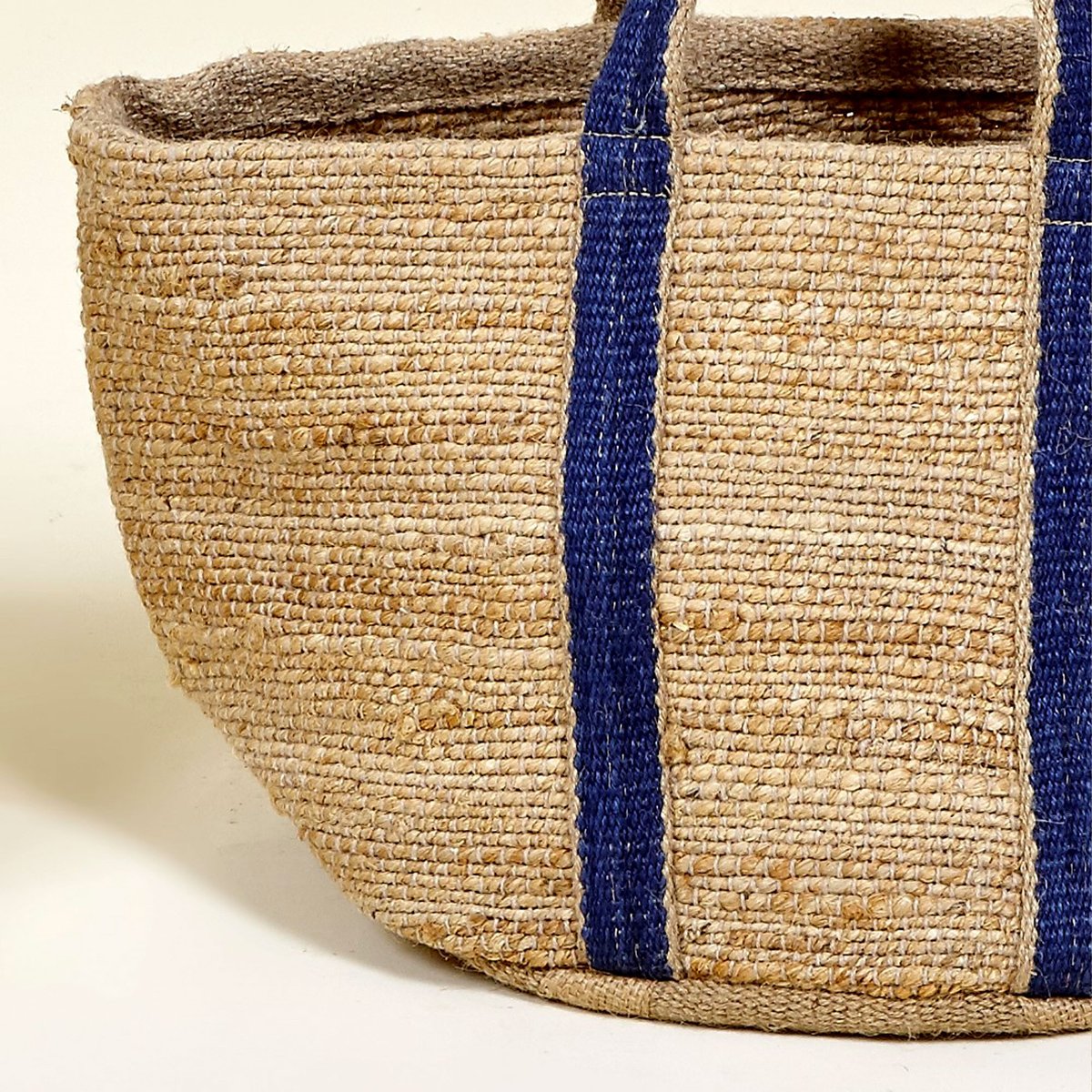 Panier de course en jute tressé avec anse bleu 40x35x30cm bleu, WADIGA