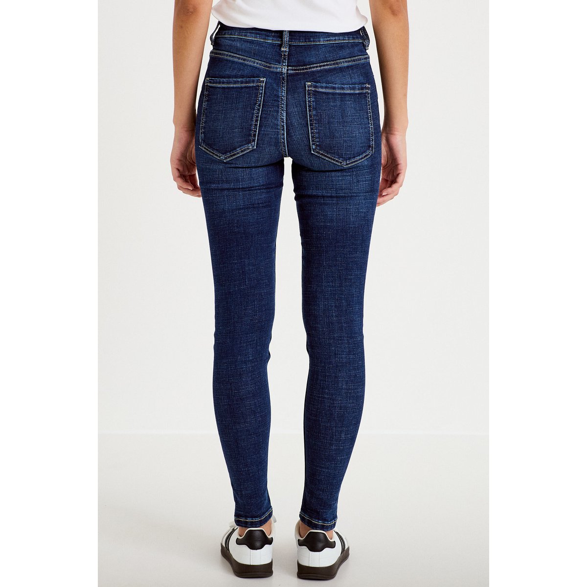 Jean skinny taille haute bleu foncé, CACHE CACHE