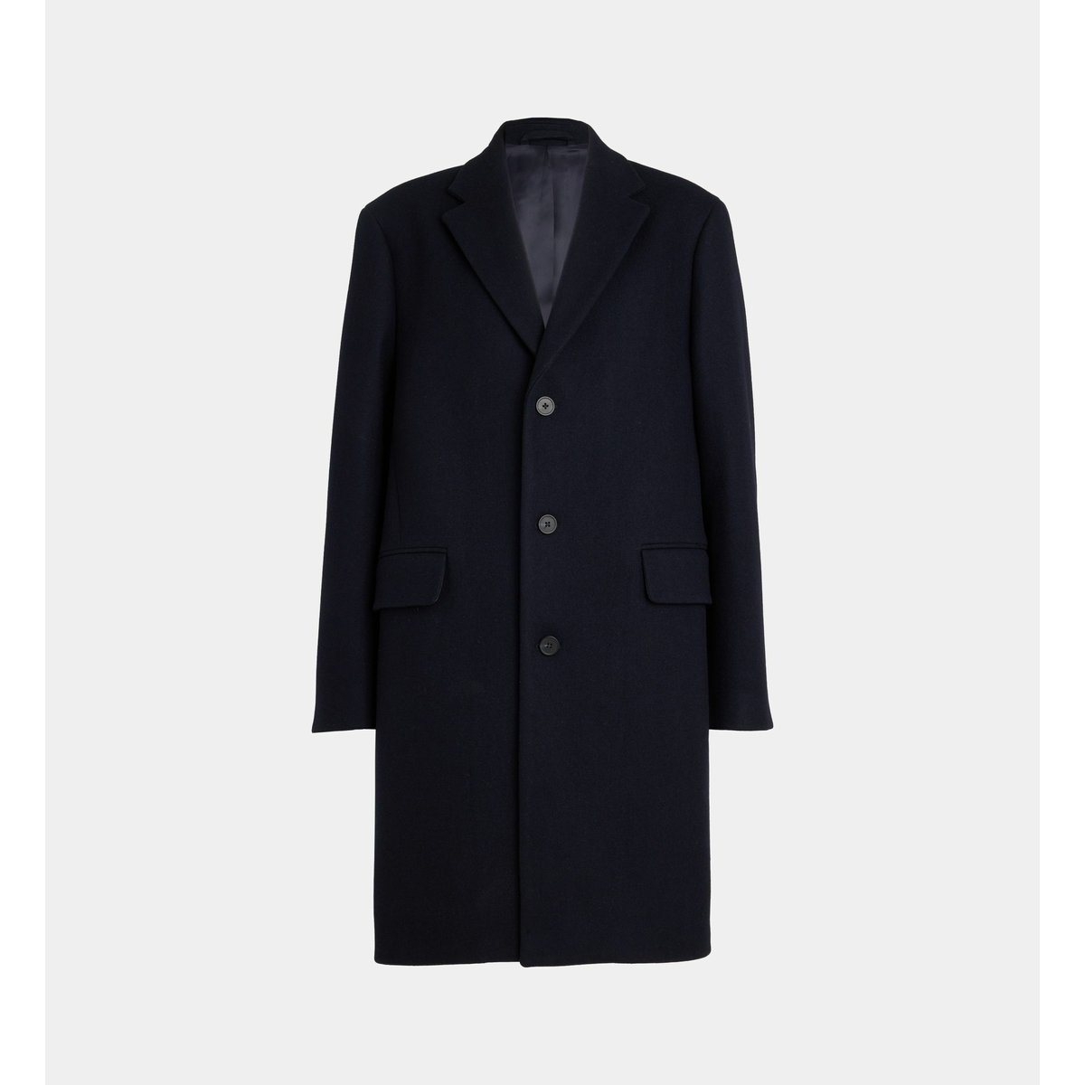 Manteau ventiane mi-long en laine bleu marine, COMPTOIR GL