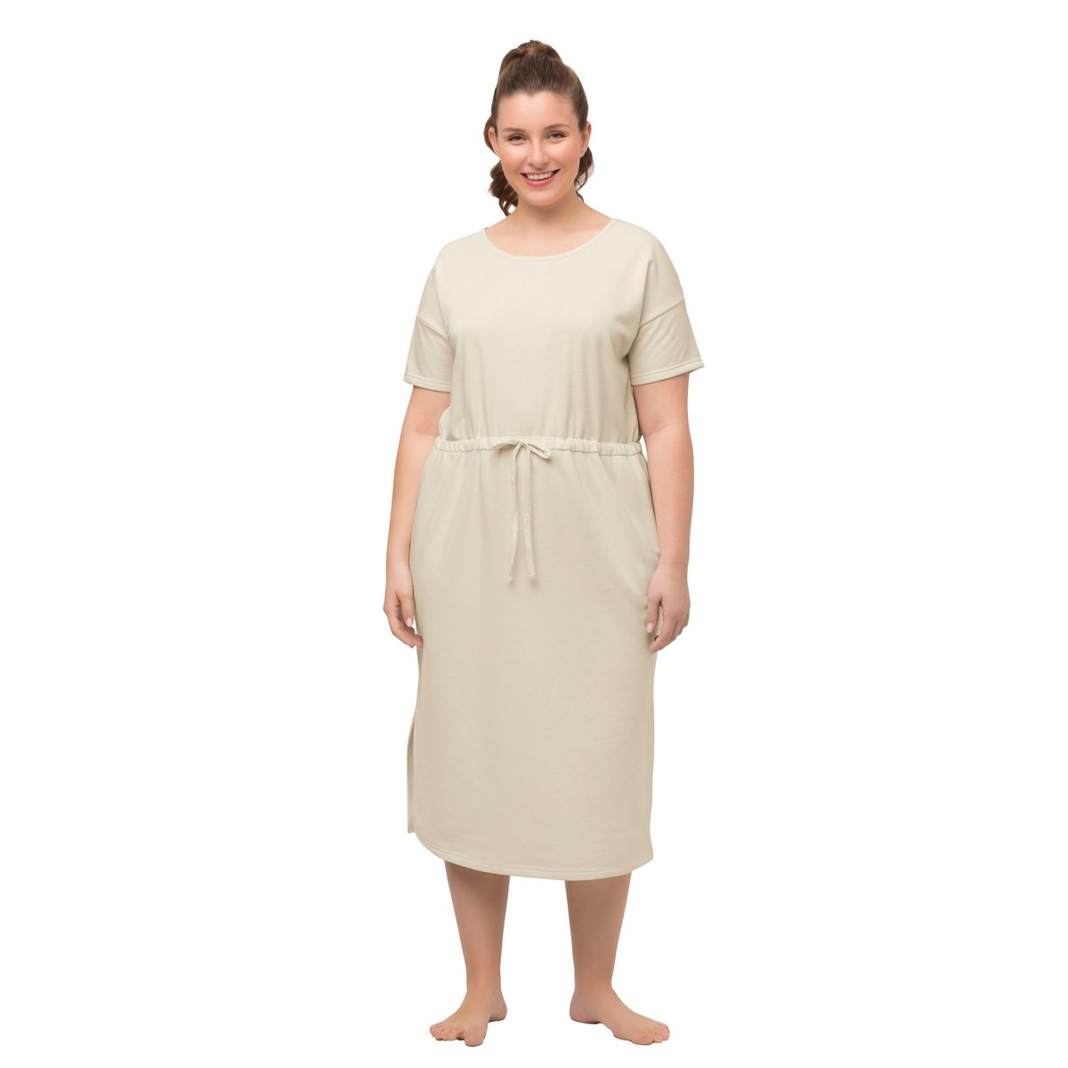 Robe d'intérieur en molleton craie, ULLA POPKEN