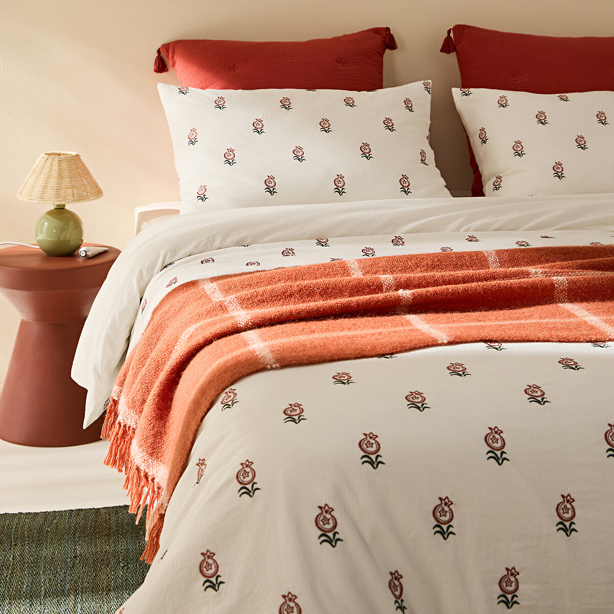 Housse de couette en coton vintage brodé, Anda ecru, LA REDOUTE INTERIEURS