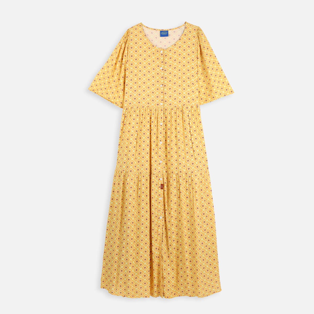 Robe longue imprimée RAVINA ambre, OXBOW