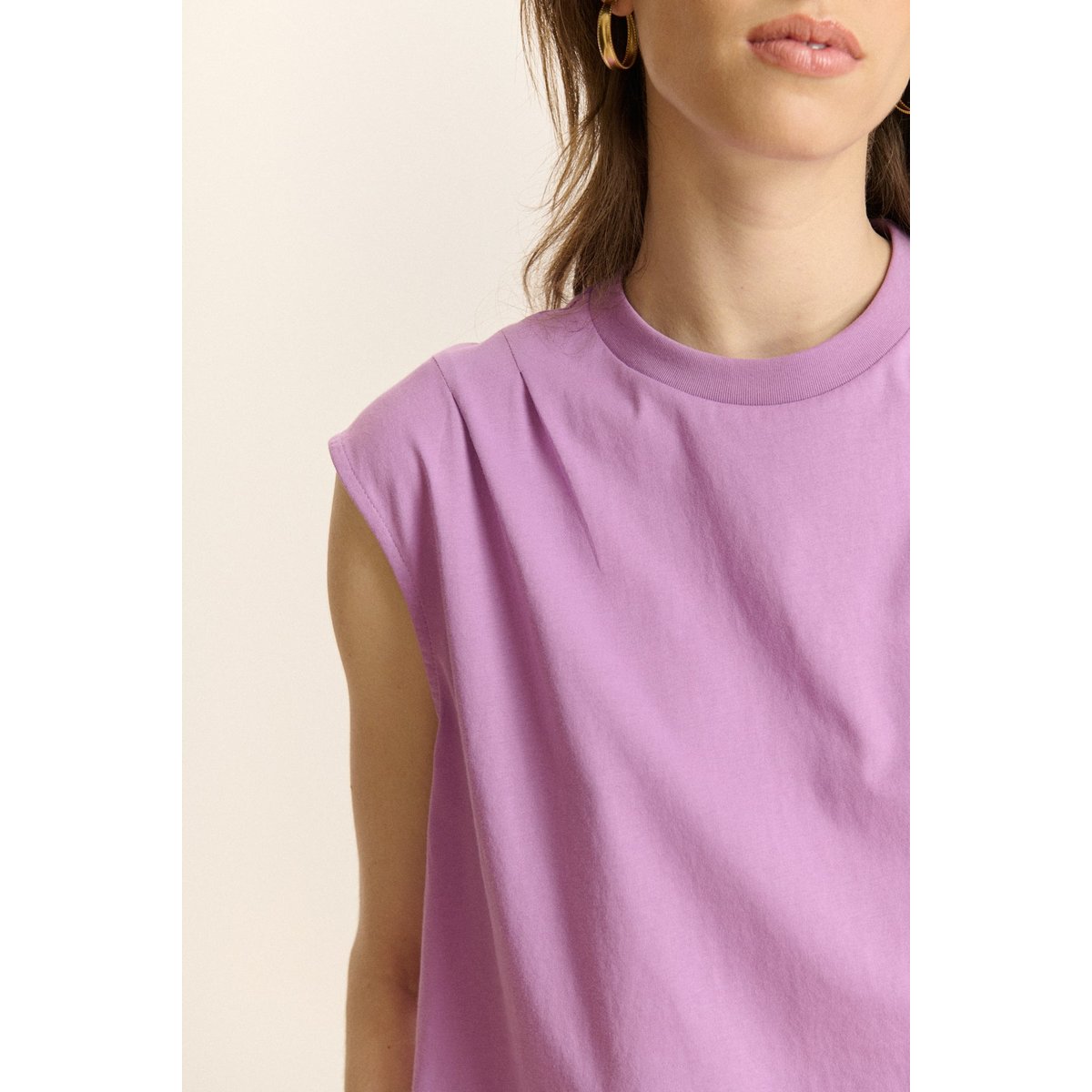 T-shirt sans manches VIVI lilas, GARANCE PARIS