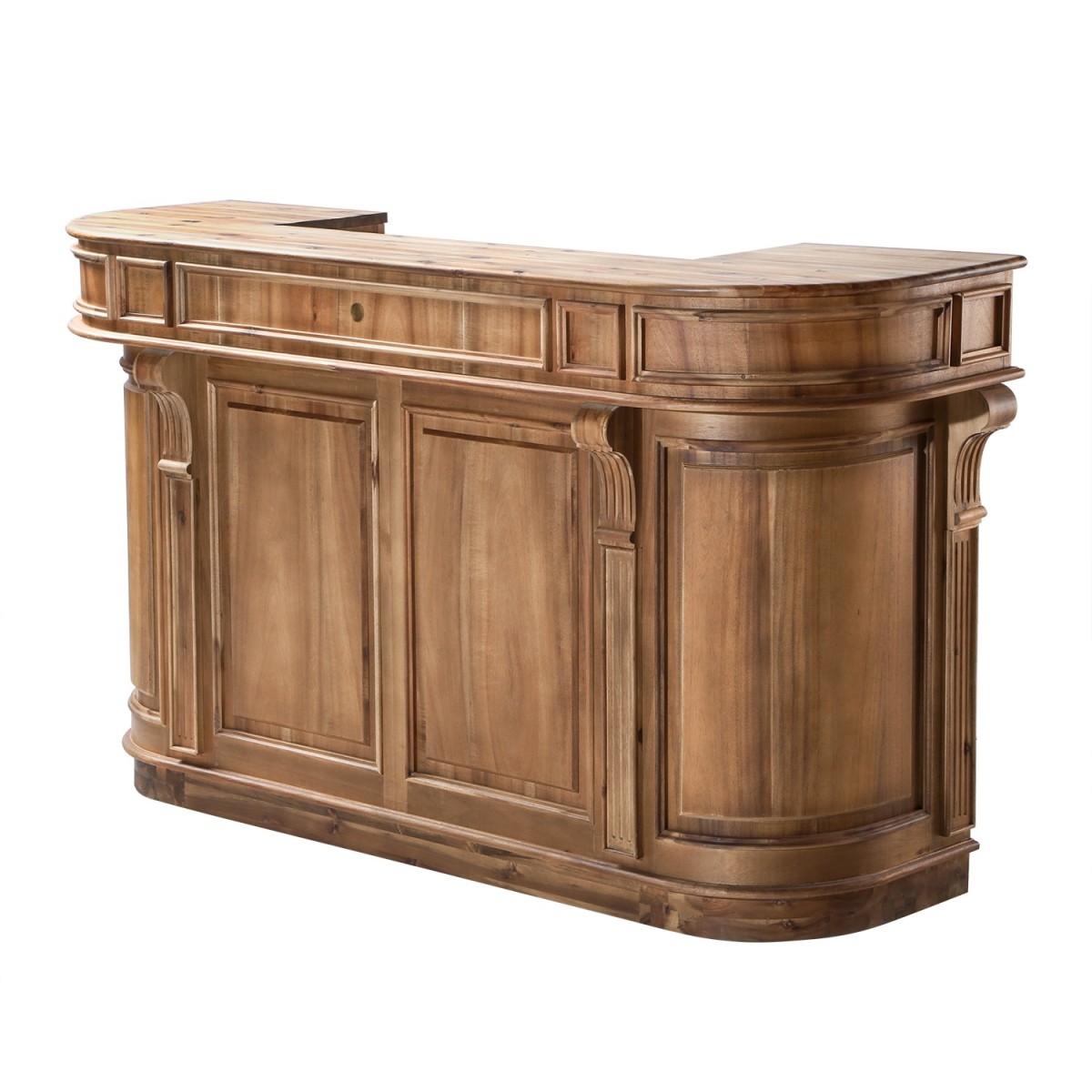 Comptoir bois massif vieilli - ESTAMINET bois foncé, SIGNATURE
