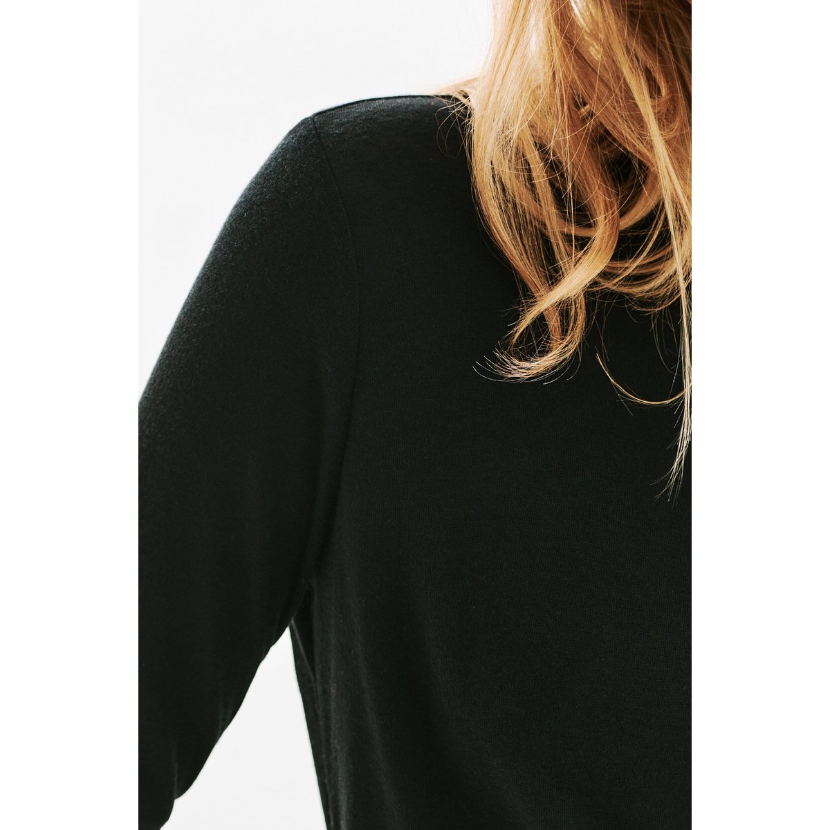 T-shirt droit en laine LILI noir, CAROLL