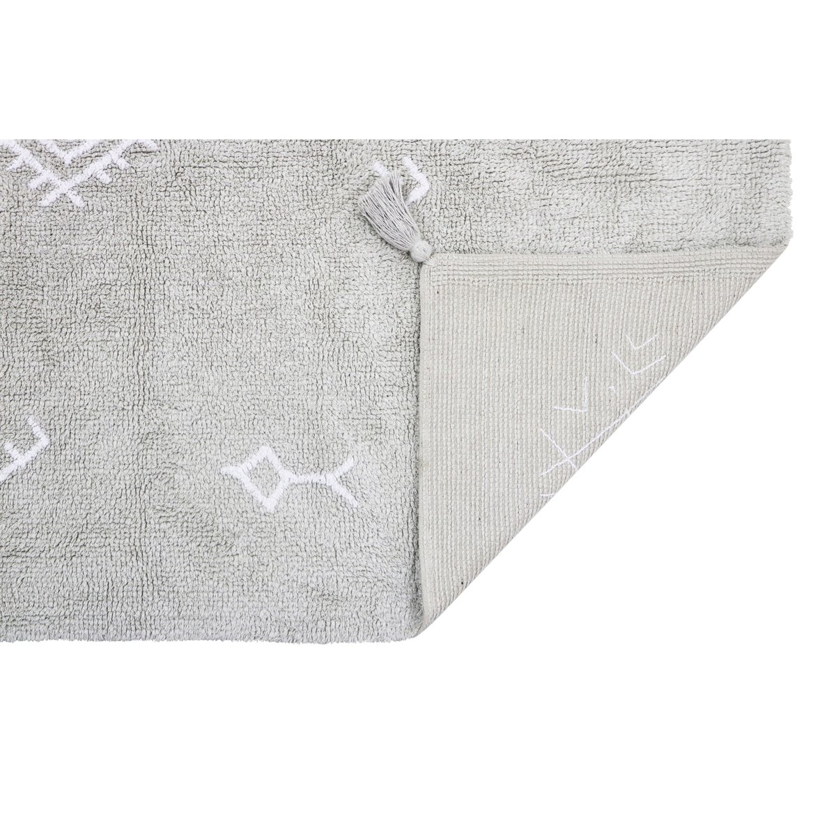 Tapis lavable en coton, ITZA gris, gris clair, HAPPY DECOR KIDS