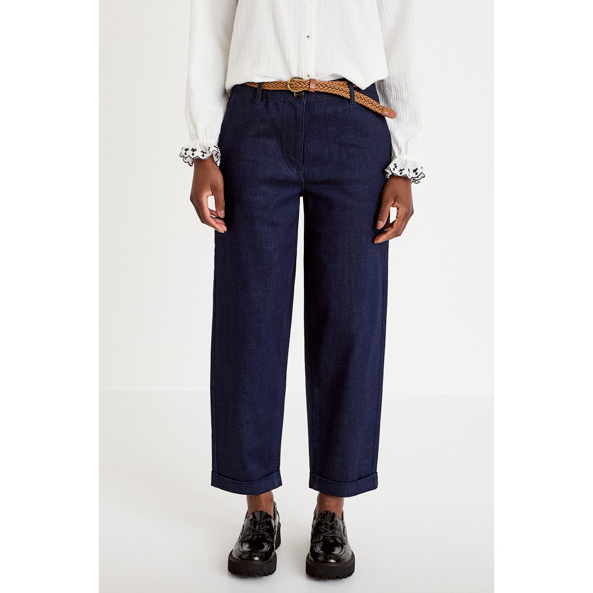 Jeans chino avec ceinture denim brut, CACHE CACHE