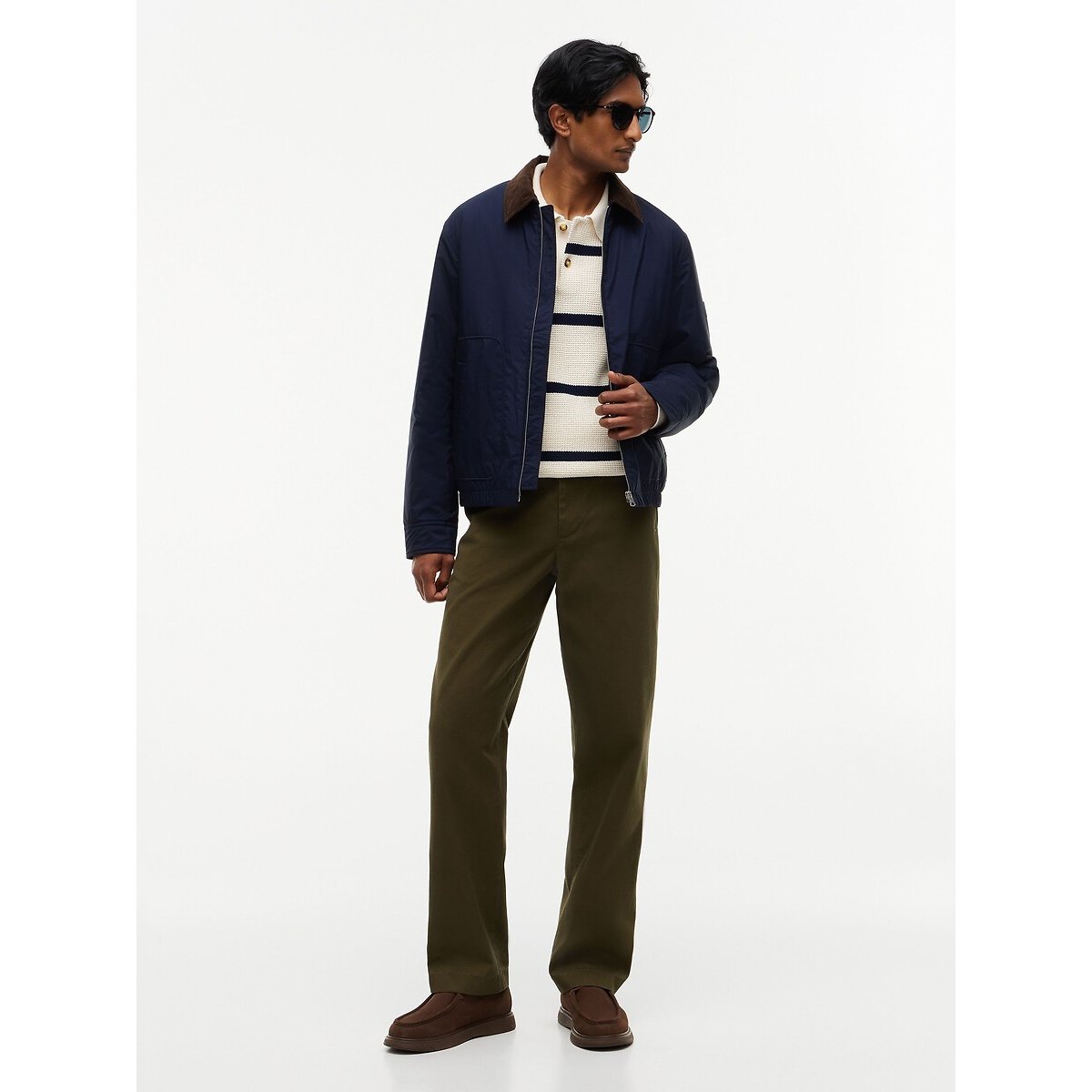 Giacca, collo a camicia a contrasto blu marino, TOMMY HILFIGER