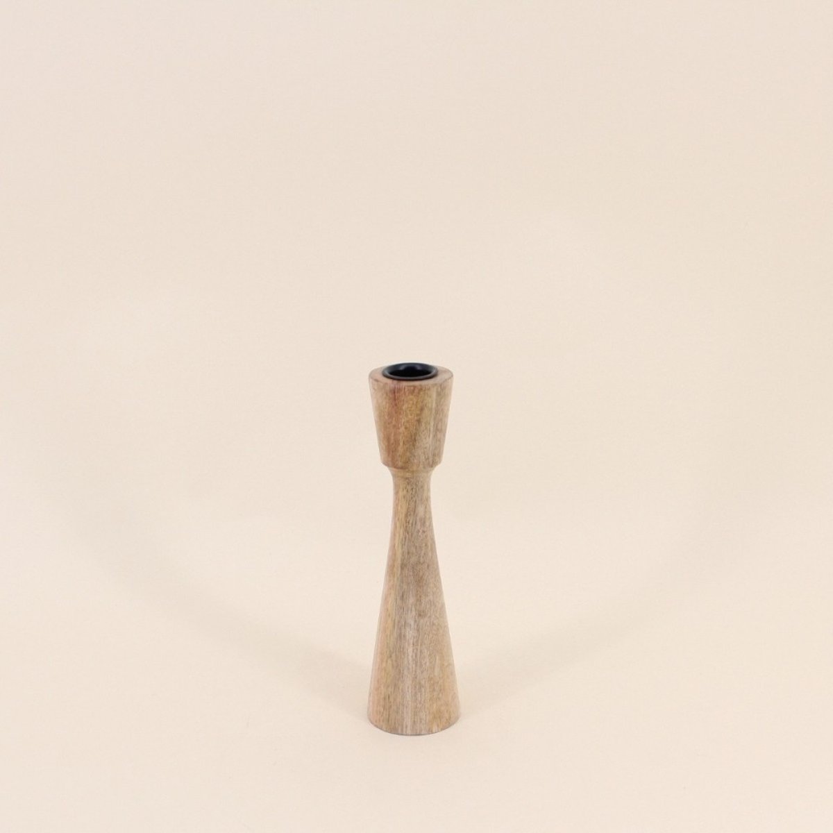 Lot de 2 bougeoirs en manguier 21, 26cm naturel, ORNAMI