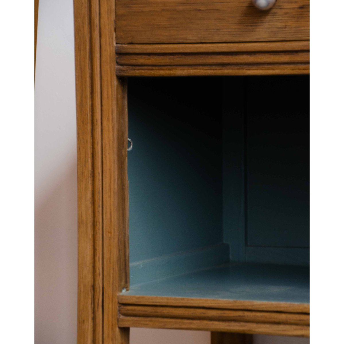 Table de chevet en bois Maïa N°1505 - Bon état vert d'eau, DEBONGOUT