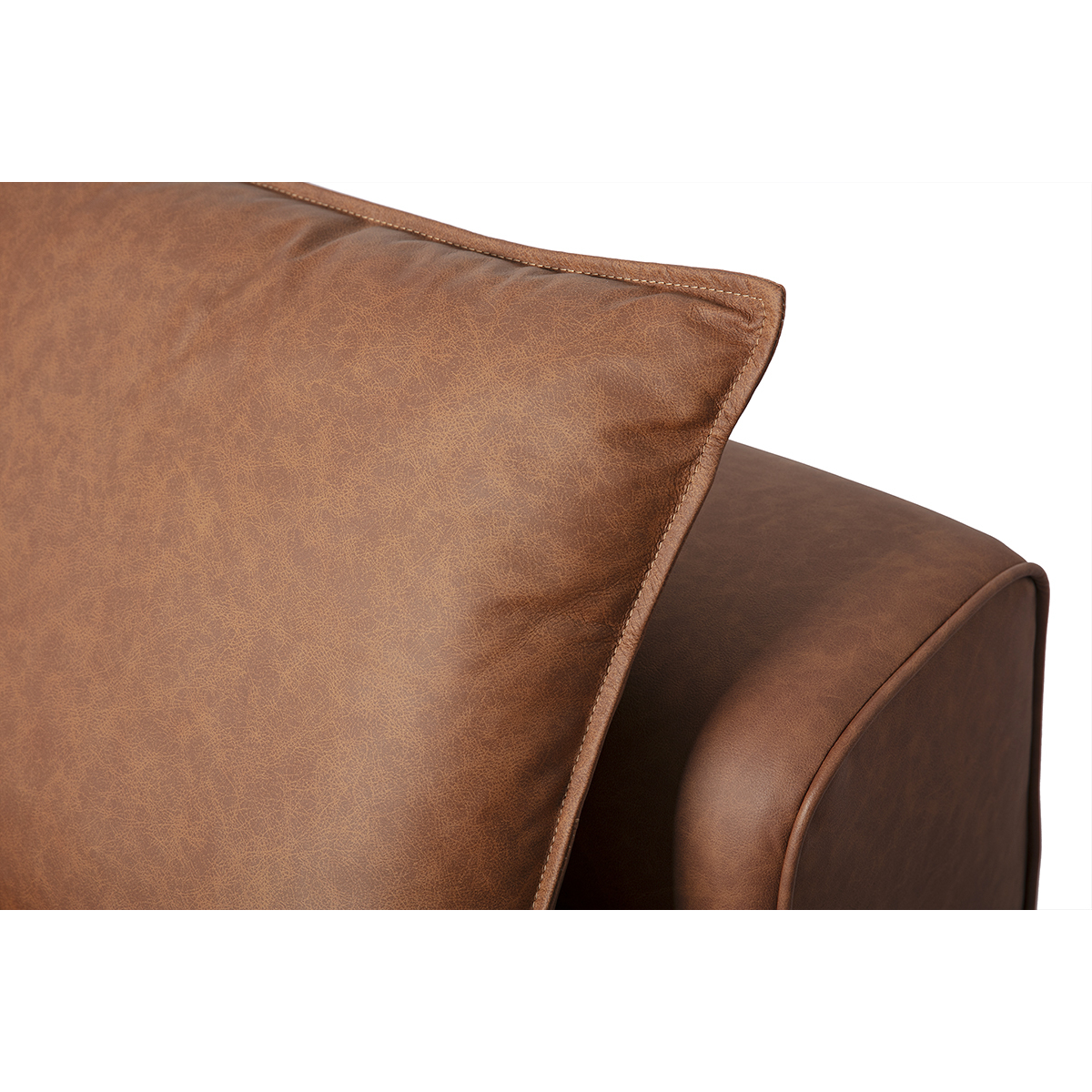 Module droit pour canapé en cuir marron FERGUS marron, MILIBOO