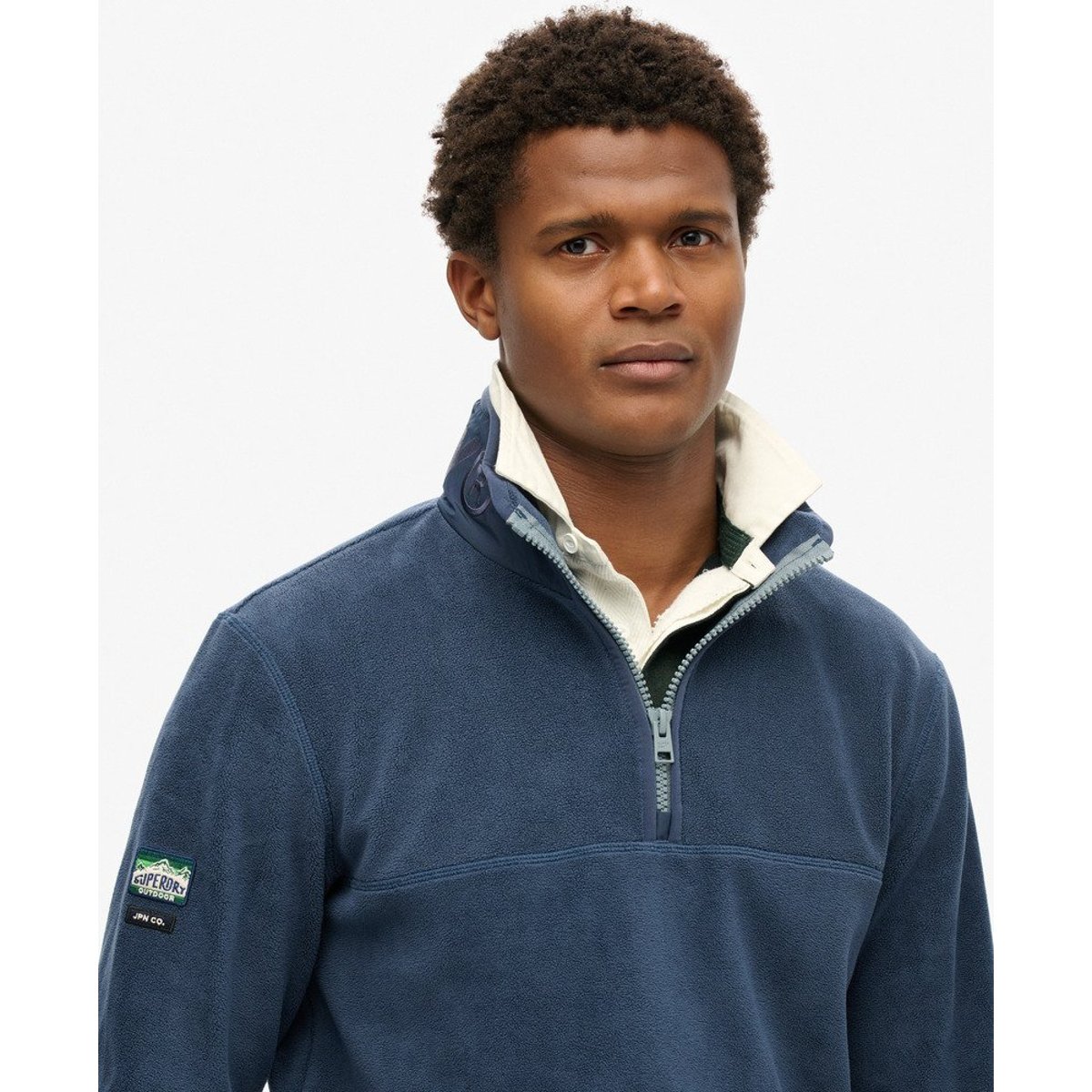 Polaire à demi-fermeture zippée Active bleu marine lauren, SUPERDRY