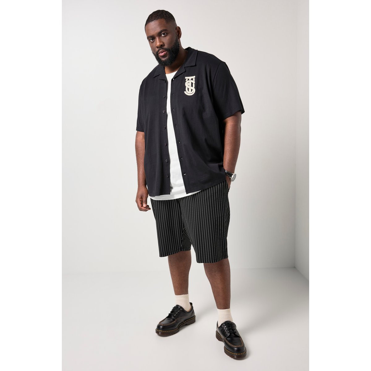 Chemise en jersey noir, STHUGE