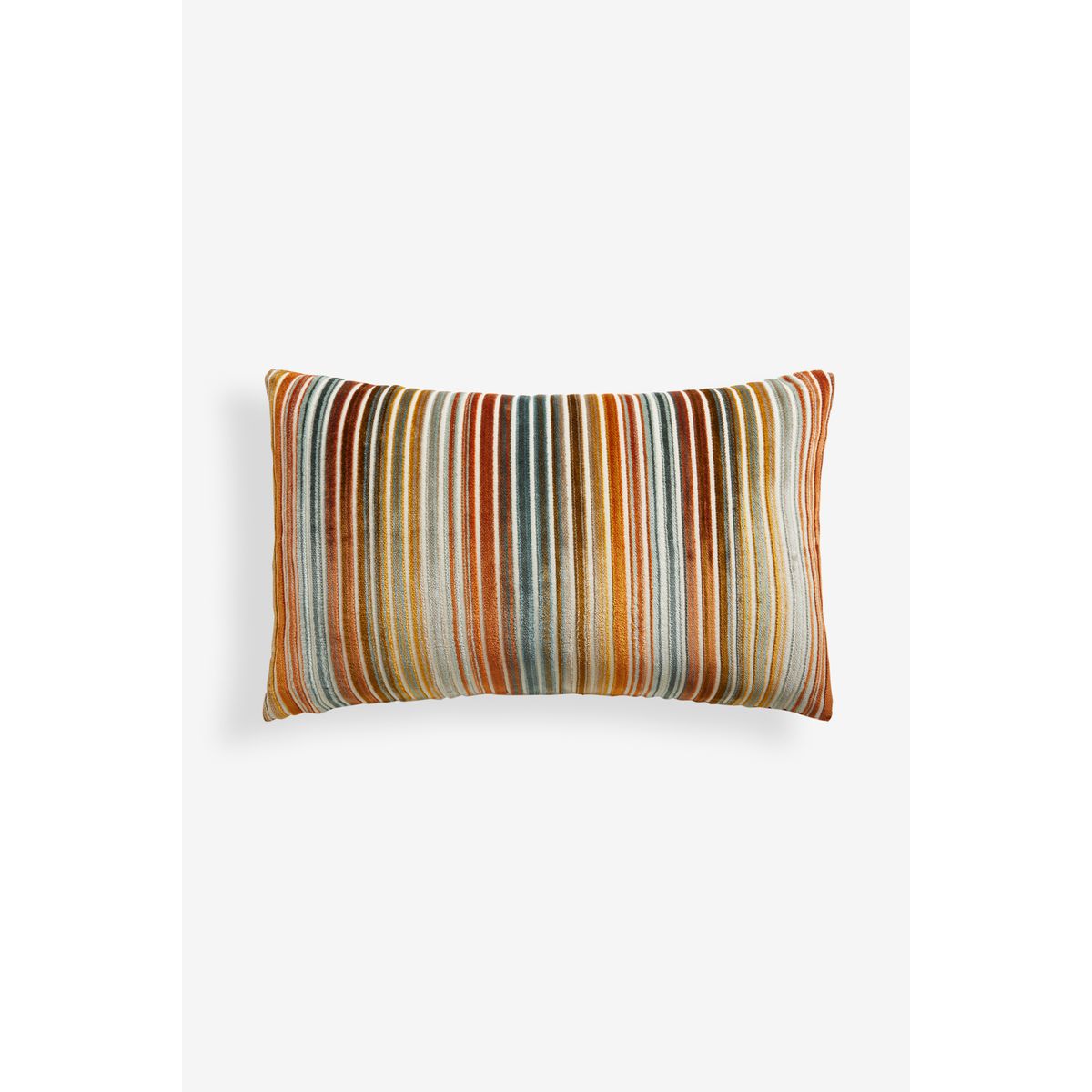 Coussin rayé en velours coupé orange, NEXT