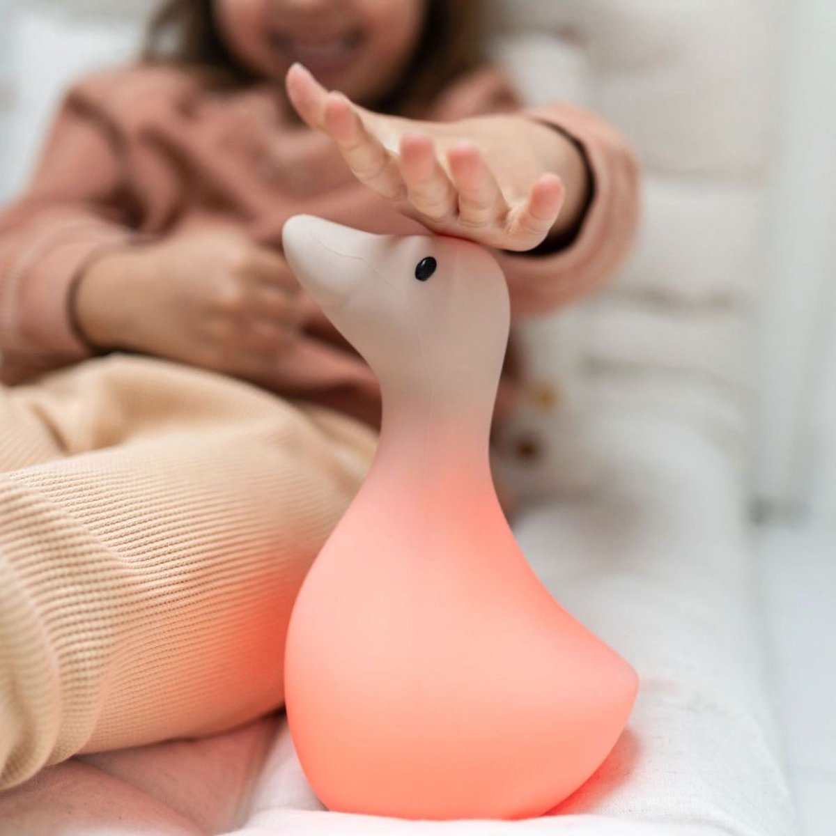 Veilleuse tactile rechargeable beige, FLOW